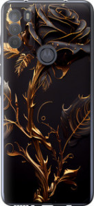 Чехол на Motorola G50 Роза 3 5552u-2354 (Черный)