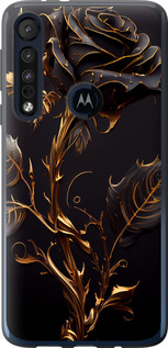 Чехол на Motorola One Macro Роза 3 5552u-1812 (Черный)