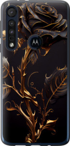 Чехол на Motorola One Macro Роза 3 5552u-1812 (Черный)