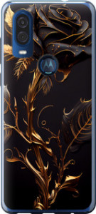 Чехол на Motorola One Vision Роза 3 5552u-1782 (Черный)