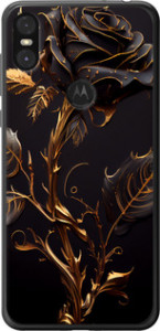 Чехол на Motorola One Роза 3 5552t-1589 (Черный)