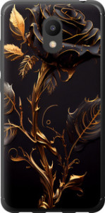 Чехол на Meizu M6 Роза 3 5552t-1349 (Черный)