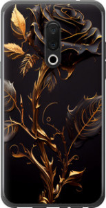 Чехол на Meizu 15 Роза 3 5552u-1472 (Черный)