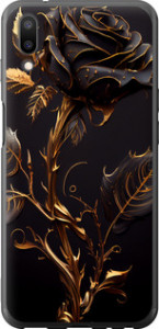 Чехол на Meizu E3 Роза 3 5552u-1518 (Черный)
