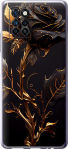Чехол на Infinix Note 10 Pro Роза 3 5552u-2709 (Черный)