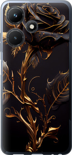 Чехол на Infinix Hot 30i Роза 3 5552u-3045 (Черный)