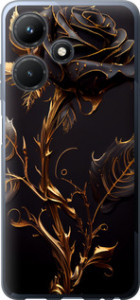 Чехол на Infinix Hot 30i Роза 3 5552u-3045 (Черный)