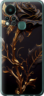 Чехол на Infinix Hot 11S Роза 3 5552u-2757 (Черный)