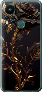 Чехол на Infinix Hot 11S Роза 3 5552u-2757 (Черный)