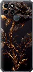 Чехол на Infinix Smart 6 Роза 3 5552u-2758 (Черный)
