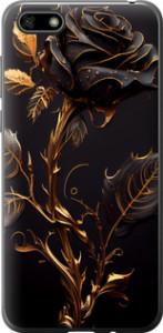 Чохол для Huawei Y5 2018 Роза 3 5552u-1500 (Чорний)