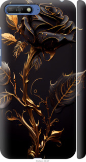 Чехол на Huawei Y6 2018 Роза 3 5552m-1637 (Черный)