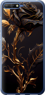 Чехол на Huawei Y6 2018 Роза 3 5552t-1637 (Черный)