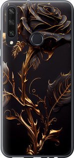Чехол на Huawei Y6p Роза 3 5552u-1952 (Черный)