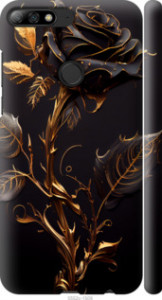 Чехол на Huawei Y7 Prime 2018 Роза 3 5552m-1509 (Черный) для Huawei Y7 Prime (2018)