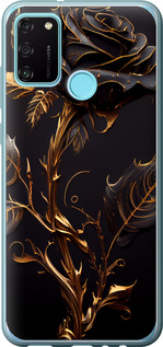 Чехол на Huawei Honor 9A Роза 3 5552u-1900 (Черный)