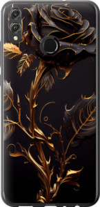 Чехол на Huawei Honor 8X Роза 3 5552t-1596 (Черный)