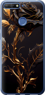 Чехол на Huawei Honor 7C Роза 3 5552t-1411 (Черный)