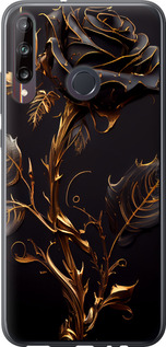 Чехол на Huawei P40 Lite E Роза 3 5552u-1875 (Черный)
