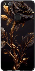 Чехол на Huawei P10 Lite Роза 3 5552u-896 (Черный)