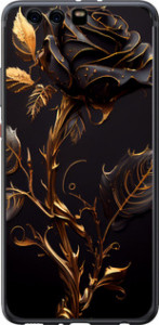 Чехол на Huawei P10 Plus Роза 3 5552t-963 (Черный)