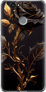 Чехол на Huawei Nova Роза 3 5552t-439 (Черный)