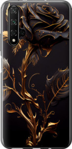 Чехол на Huawei Nova 5T Роза 3 5552u-1833 (Черный)