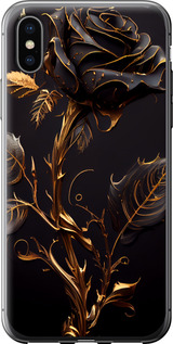 Чехол на iPhone X Роза 3 5552t-1050 (Черный)