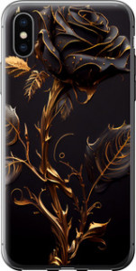 Чехол на iPhone X Роза 3 5552t-1050 (Черный)