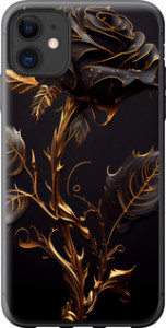 Чехол на iPhone 11 Роза 3 5552u-1722 (Чорний)