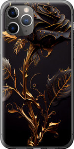 Чехол на iPhone 11 Pro Max Роза 3 5552u-1723 (Black)