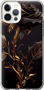 Чехол на iPhone 12 Pro Роза 3 5552t-2052 (Чорний)