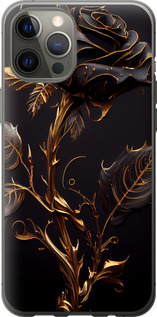 Чехол на iPhone 12 Pro Max Роза 3 5552t-2054 (Черный)