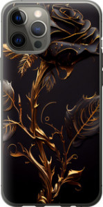Чехол на iPhone 12 Pro Max Роза 3 5552u-2054 (Черный)