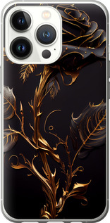 Чехол на iPhone 13 Pro Роза 3 5552u-2372 (Черный)