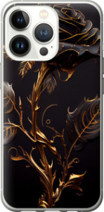 Чехол на iPhone 13 Pro Роза 3 5552u-2372 (Черный)