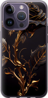 Чехол на iPhone 14 Pro Роза 3 5552u-2646 (Черный)