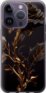 Чехол на iPhone 14 Pro Роза 3 5552u-2646 (Черный)
