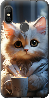 Чехол на Xiaomi Redmi Note 6 Pro White cat 5646t-1551