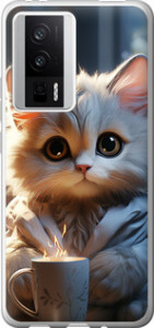 Чехол на Xiaomi Redmi K60 White cat 5646u-2973 для Xiaomi Redmi K60 Pro