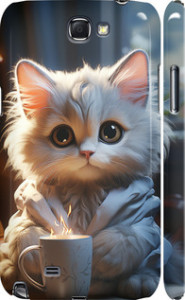 Чехол на Samsung Galaxy Note 2 N7100 White cat 5646m-17