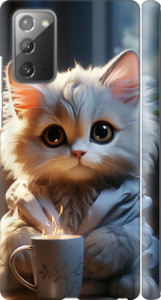 Чехол на Samsung Galaxy Note 20 White cat 5646m-2036