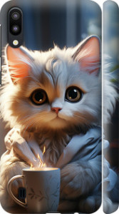 Чехол на Samsung Galaxy M10 White cat 5646m-1661
