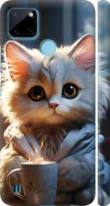 Чехол на Realme C25Y White cat 5646m-2553