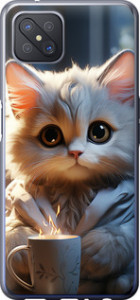 Чехол на Oppo A92S White cat 5646u-1926