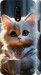 Чехол на OnePlus 6T White cat 5646m-1587