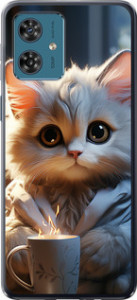 Чехол на Motorola Moto G54 White cat 5646u-3339