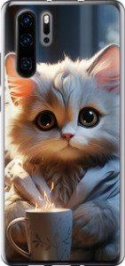 Чохол для Huawei P30 Pro White cat 5646t-1621