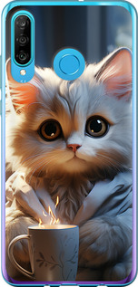 Чехол на Huawei P30 Lite White cat 5646t-1651