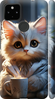 Чехол на Google Pixel 5A White cat 5646m-2286